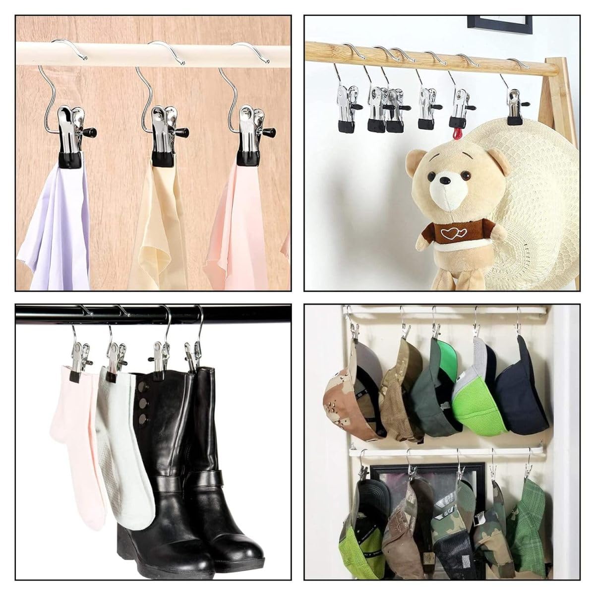 Boot Hanger For Closet Laundry Hooks With Clips (10 Pcs)